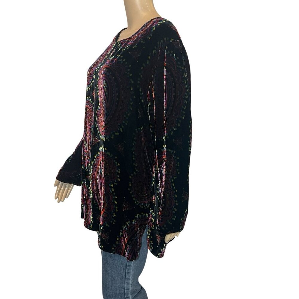 Bob Mackie Women’s Silk Blend Velvet Paisley Wear… - image 2